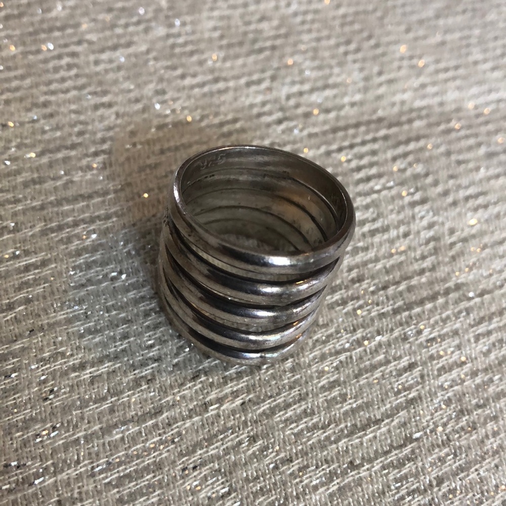 Silver Plated Chunky Size 7 Ring